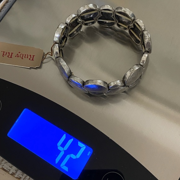 Ruby Rd. stretch silver tone disc bracelet - Picture 10 of 10